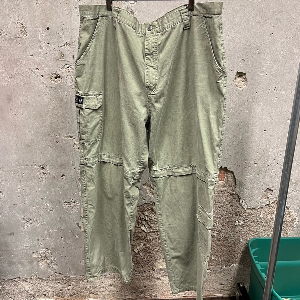 Harley Davidson Khaki Green Cargo Style Zip Off Leg Convertible Workwear Pants